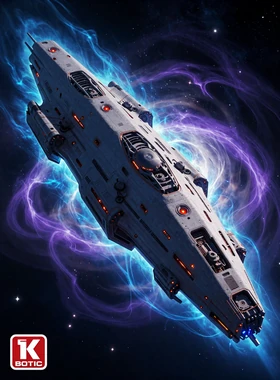 Deep space RPG game cover showing a starship navigating a glowing nebula